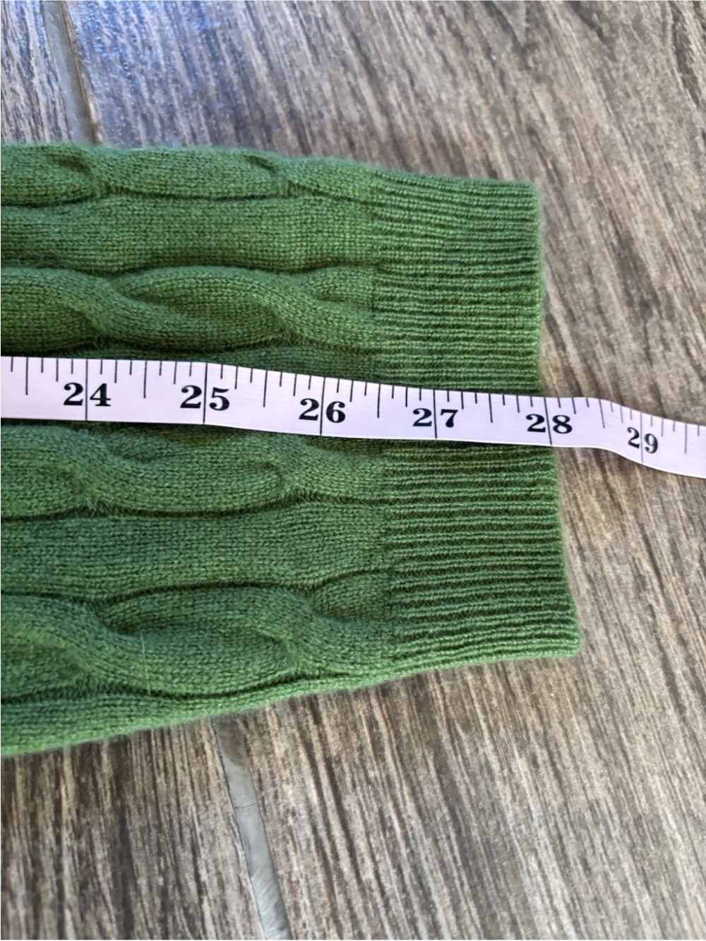 Talbots 100% Cashmere Cable Knit Cardigan XL Green Sweater - Picture 7 of 8